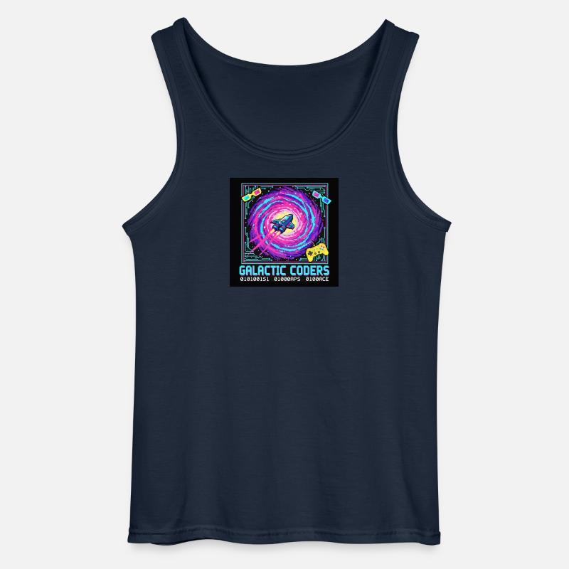 Galaktische Coders Neon Pixel - Gildan Männer Tank Top - Navy