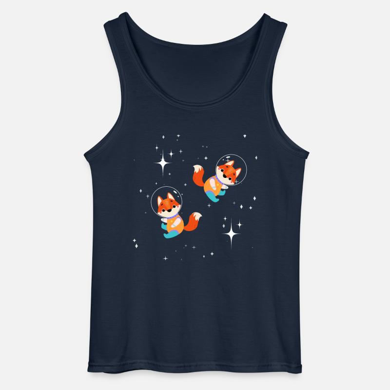 Astronaut Fox - Gildan Men’s Tank Top - navy