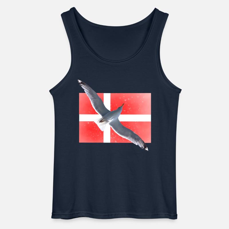 Dänemark Möwe Danmark - Gildan Männer Tank Top - Navy