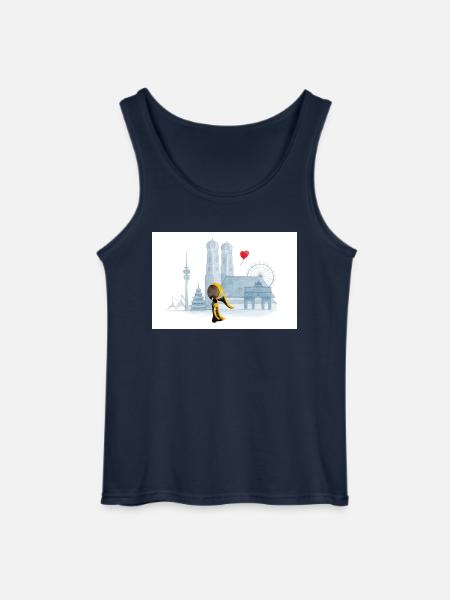 Münchner Kindl mit München Skyline - Gildan Männer Tank Top - Navy