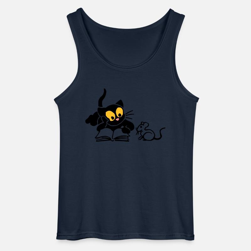 Kitten Lese - Gildan Männer Tank Top - Navy