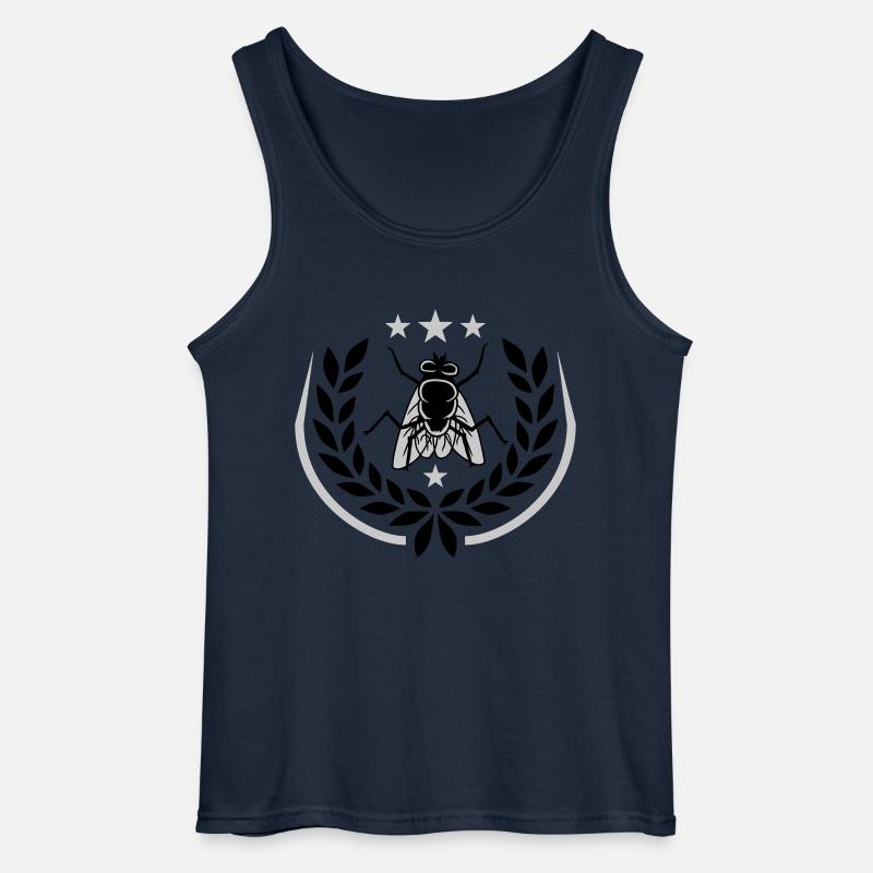 Laurbærkranshusflue liten husflue - Gildan singlet for menn - marine