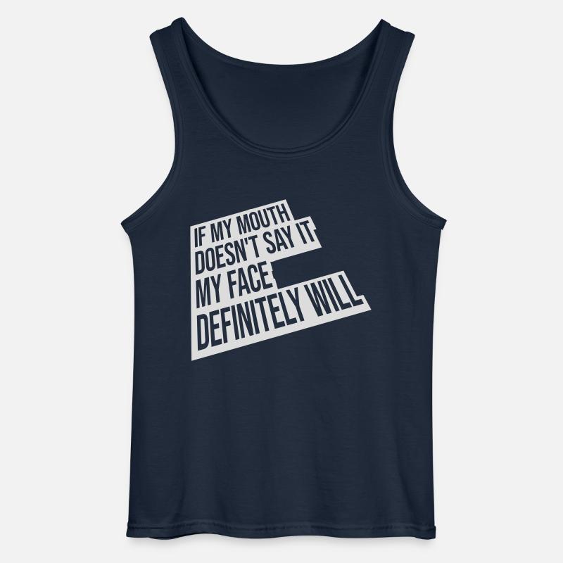 my face definitely will - Gildan Men’s Tank Top - navy