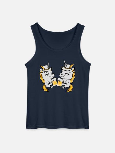 Einhorn Freunde Bier Anstoßen - Gildan Männer Tank Top - Navy