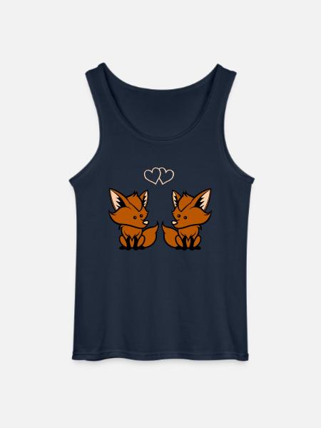 Foxes in love - Gildan Men’s Tank Top - navy