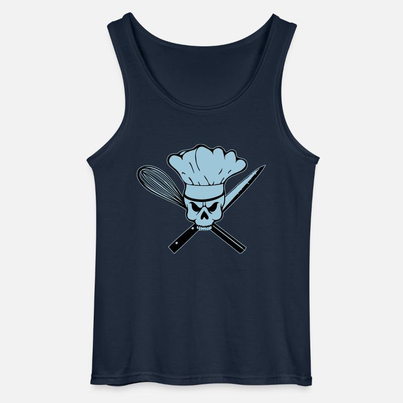 Koch Pirat oder Rebell Totenkopf - Gildan Männer Tank Top - Navy
