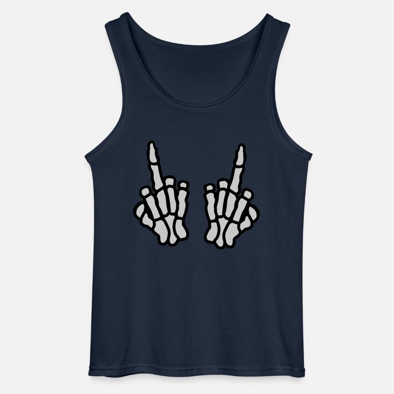 2 Hände Knochen Mittelfinger - Gildan Männer Tank Top - Navy
