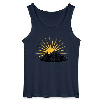 high mountain sun climber holiday vacation - Gildan Men’s Tank Top - navy - Front - AI Model Male 185 dark (185cm)