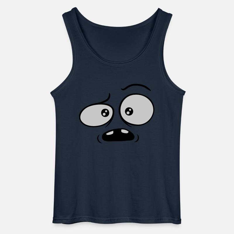 Skeptisches verwirrtes Comic Gesicht - Gildan Männer Tank Top - Navy