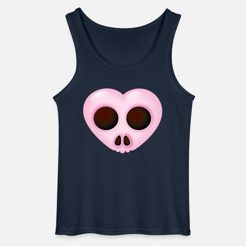 Smiley Heart Skull - Canotta da uomo Gildan - navy