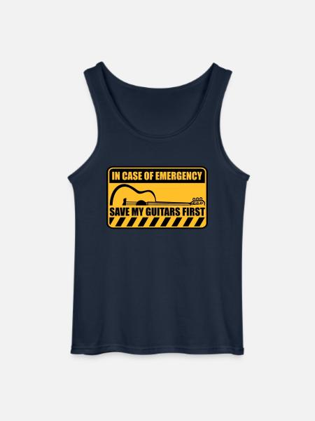 Save My Guitars First - Gildan Men’s Tank Top - navy