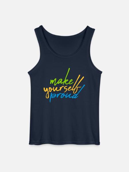 make yourself proud Zitat - Gildan Männer Tank Top - Navy
