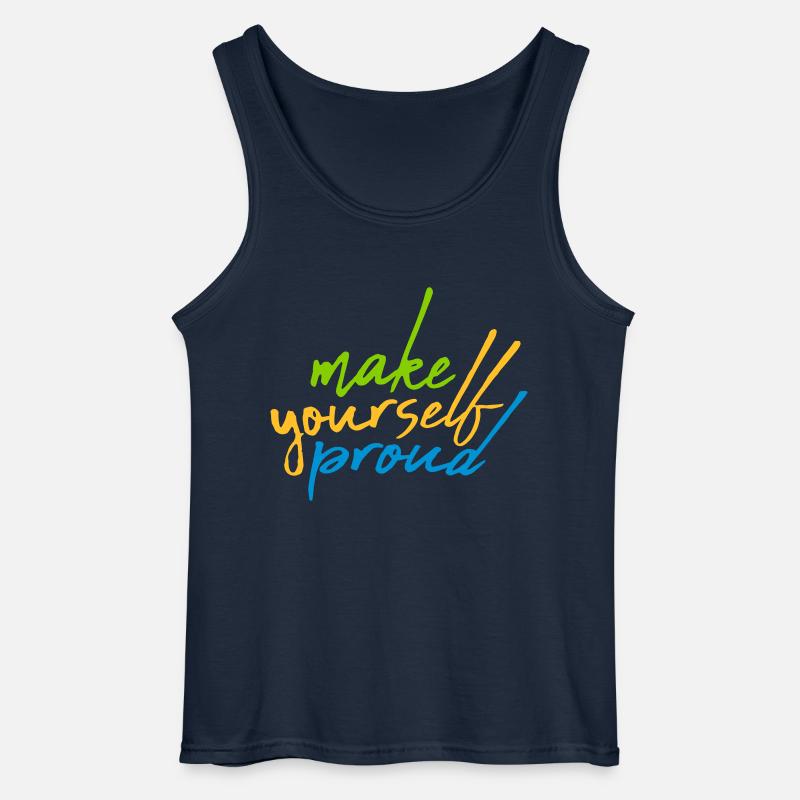 make yourself proud Zitat - Gildan Männer Tank Top - Navy