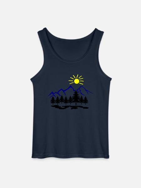 Nature Mountains - Gildan Men’s Tank Top - navy