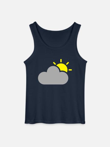 weather symbol - sun & cloud - Gildan Men’s Tank Top - navy