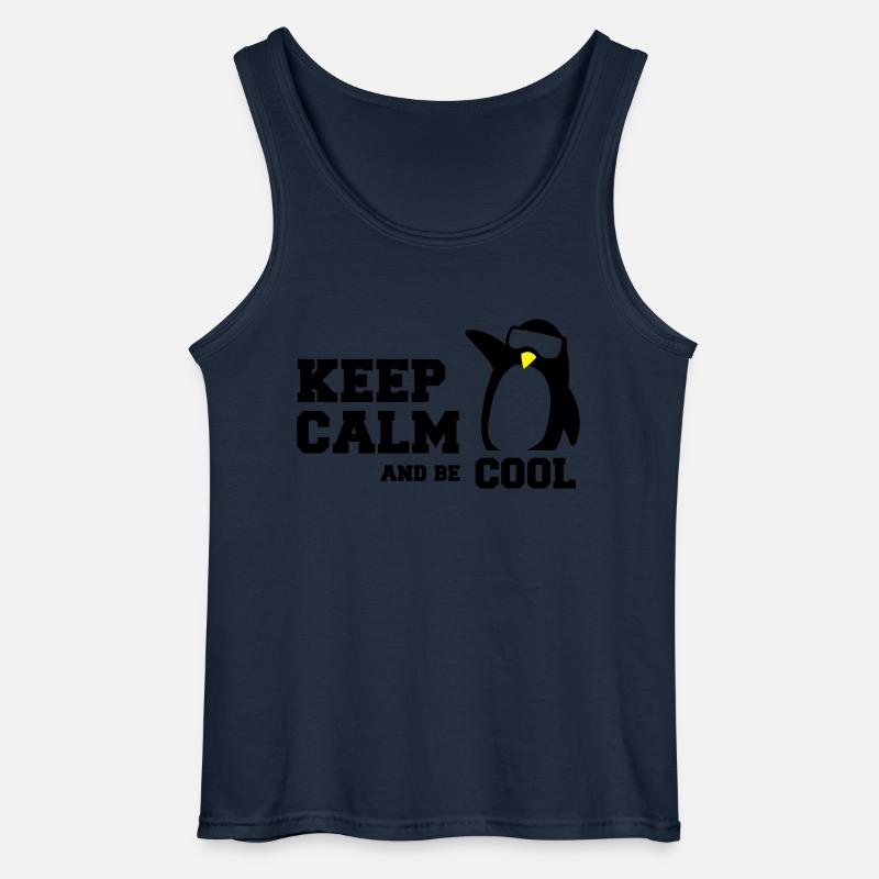 penguin keep calm - Gildan Männer Tank Top - Navy