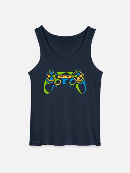 Bunter Controller Retro Konsole - Gildan Männer Tank Top - Navy