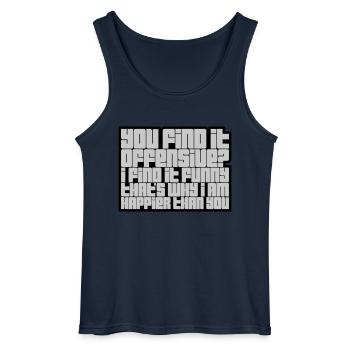 You find it offensive - Gildan Männer Tank Top - Navy - Vorne - AI Model Male 185 dark (185cm)