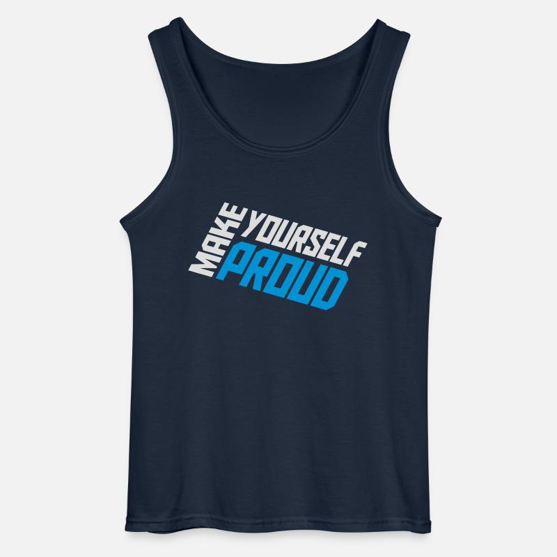 make yourself proud quote - Gildan Men’s Tank Top - navy