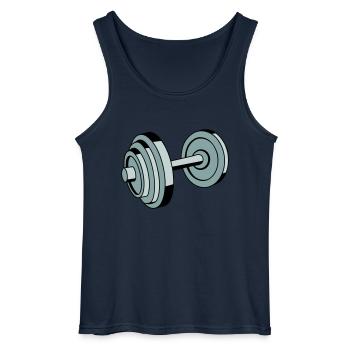 masterfitness_hantel_3fbg - Gildan Men’s Tank Top - navy - Front - AI Model Male 185 dark (185cm)