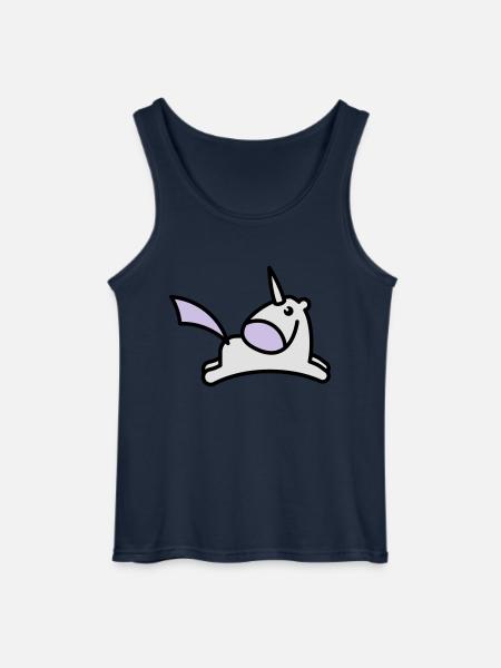 springendes Süßes Einhorn - Gildan Männer Tank Top - Navy