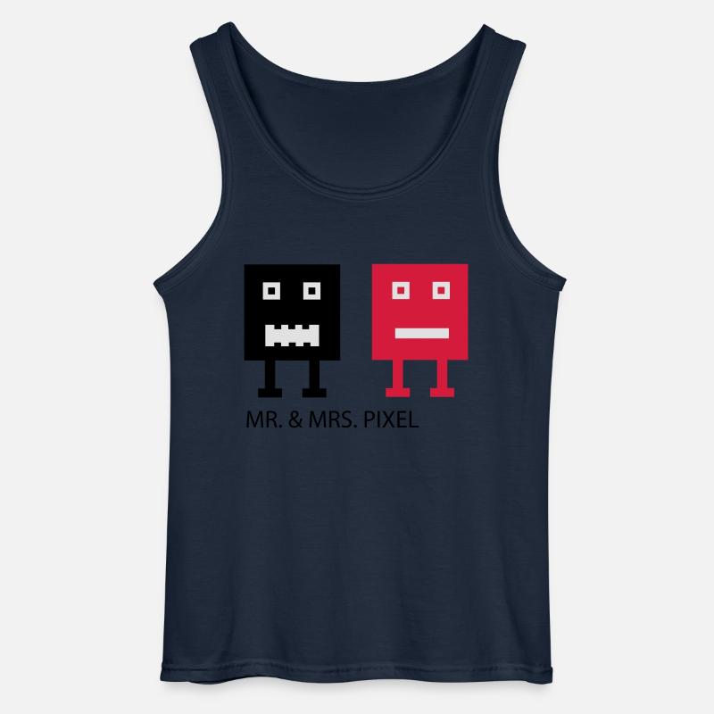 Mr & Mrs Pixel - Gildan Männer Tank Top - Navy