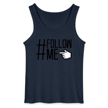 Hand pointer follow - Gildan Men’s Tank Top - navy - Front - AI Model Male 185 dark (185cm)