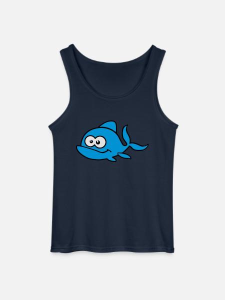 Sød fisk med udstående øjne. - Gildan tanktop til mænd - marineblå