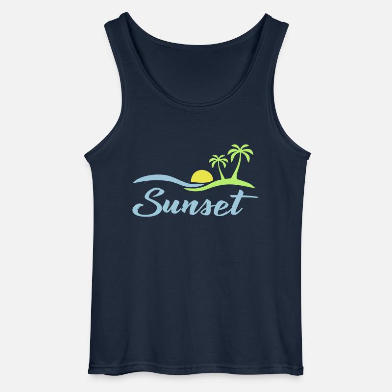 Sunset beach - Gildan Männer Tank Top - Navy