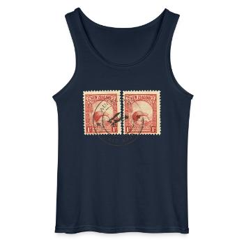 Kiwi Briefmarken - Gildan Männer Tank Top - Navy - Vorne - AI Model Male 185 dark (185cm)