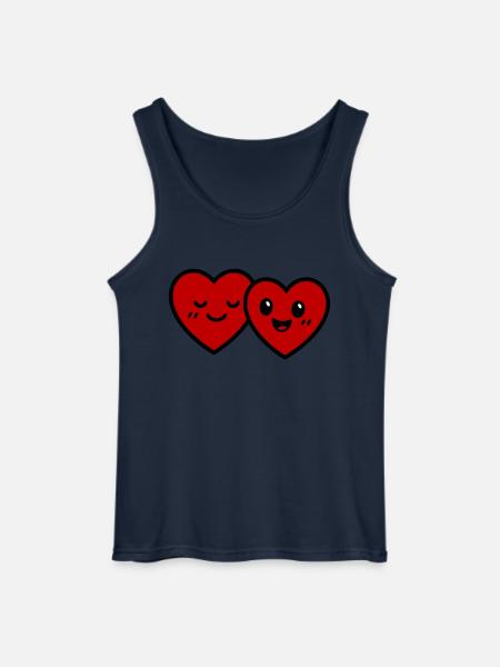 Herzen Paar Liebe - Gildan Männer Tank Top - Navy