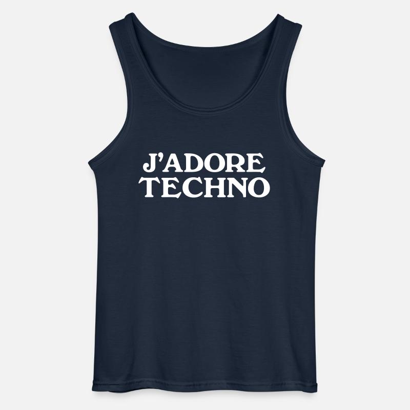 J'adore Techno - Gildan Männer Tank Top - Navy