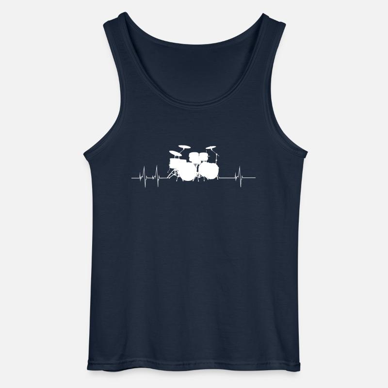 Herzschlag Drum 1 - Gildan Männer Tank Top - Navy