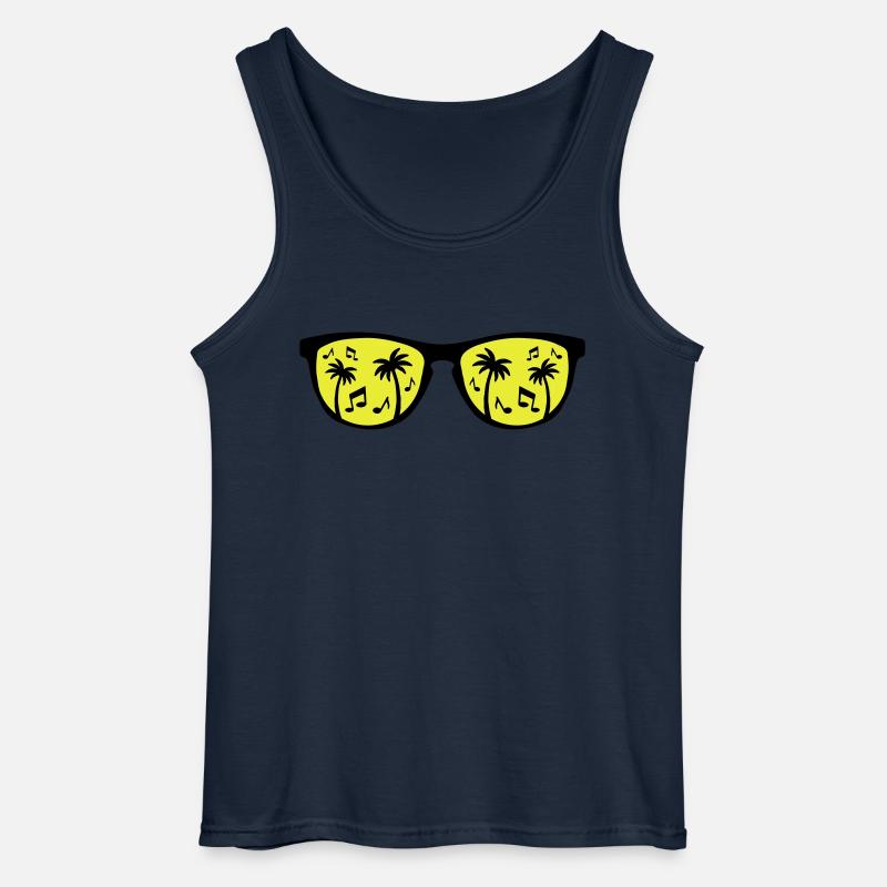 brille palmen music - Gildan Männer Tank Top - Navy