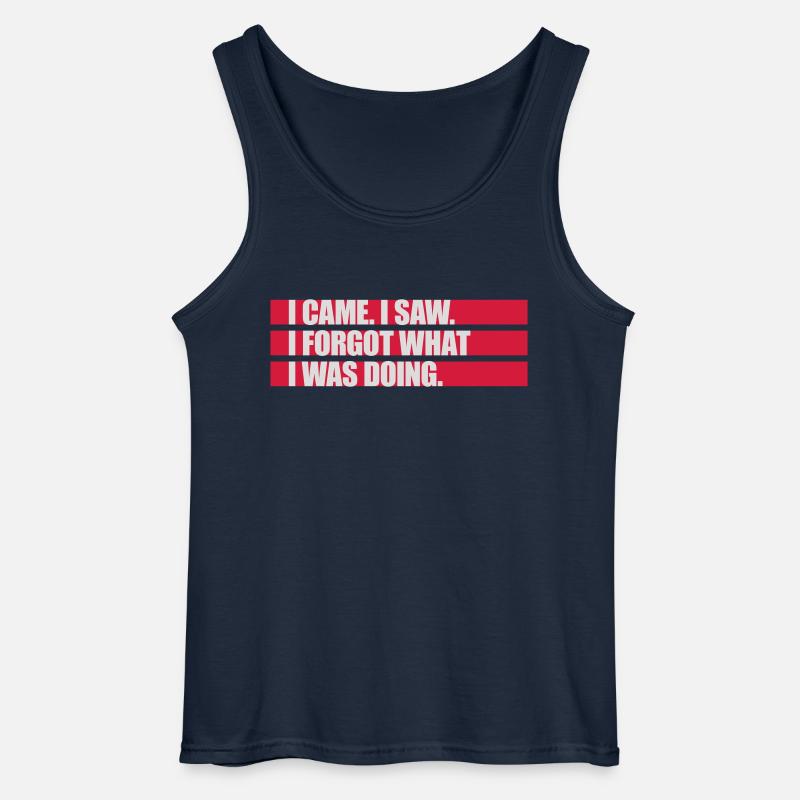 I came saw forget - Gildan Men’s Tank Top - navy