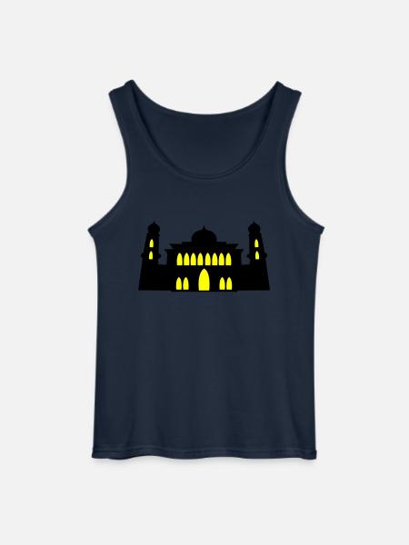 mosque silhouette - Gildan Men’s Tank Top - navy