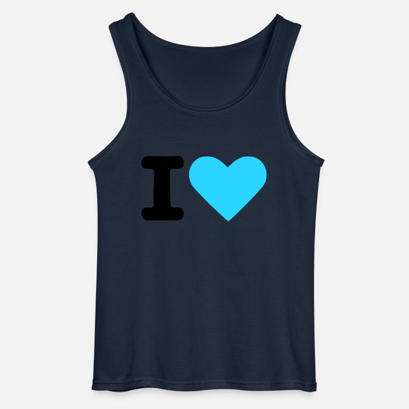I love - Gildan Männer Tank Top - Navy