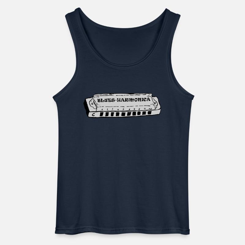 bluesharmonica - Gildan Männer Tank Top - Navy