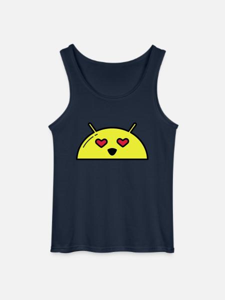 Love Alien Face Emoticon - Gildan Men’s Tank Top - navy