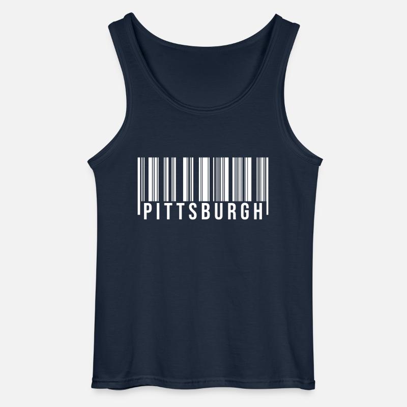Pittsburgh Barcode - Gildan Männer Tank Top - Navy