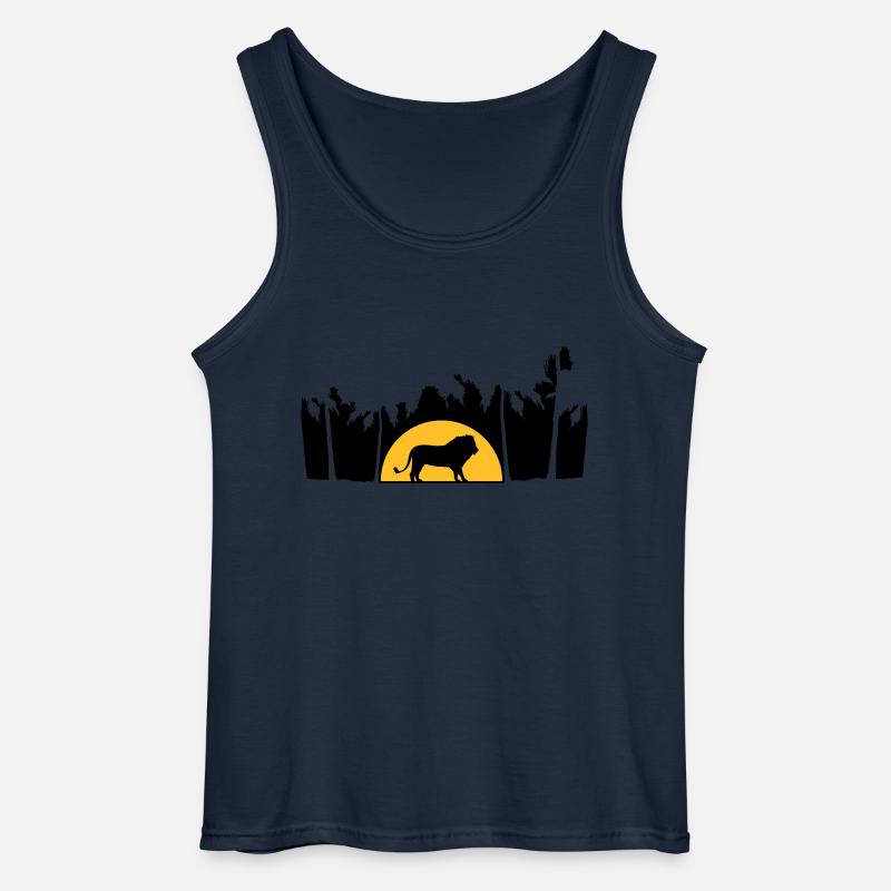 Dschungel Männlicher Löwe - Gildan Männer Tank Top - Navy
