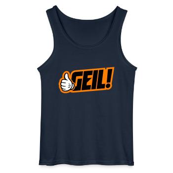 Geil Spruch - Gildan Männer Tank Top - Navy - Vorne - AI Model Male 185 dark (185cm)