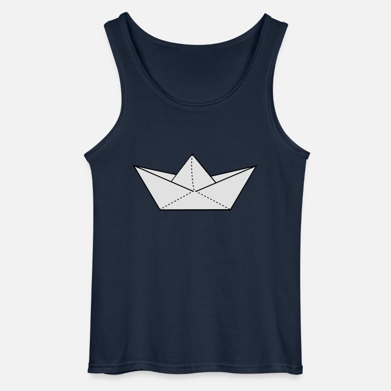 papier origami boot - Gildan Männer Tank Top - Navy