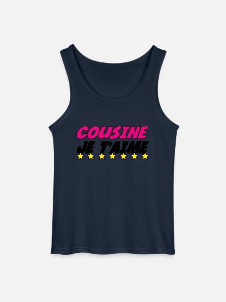 COUSINE JE t'aime - Débardeur Gildan Homme - marine