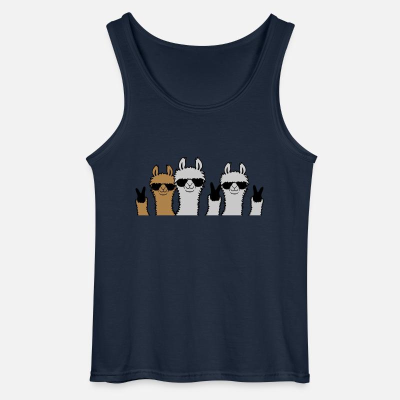 Crew Freunde Lama Peace - Gildan Männer Tank Top - Navy