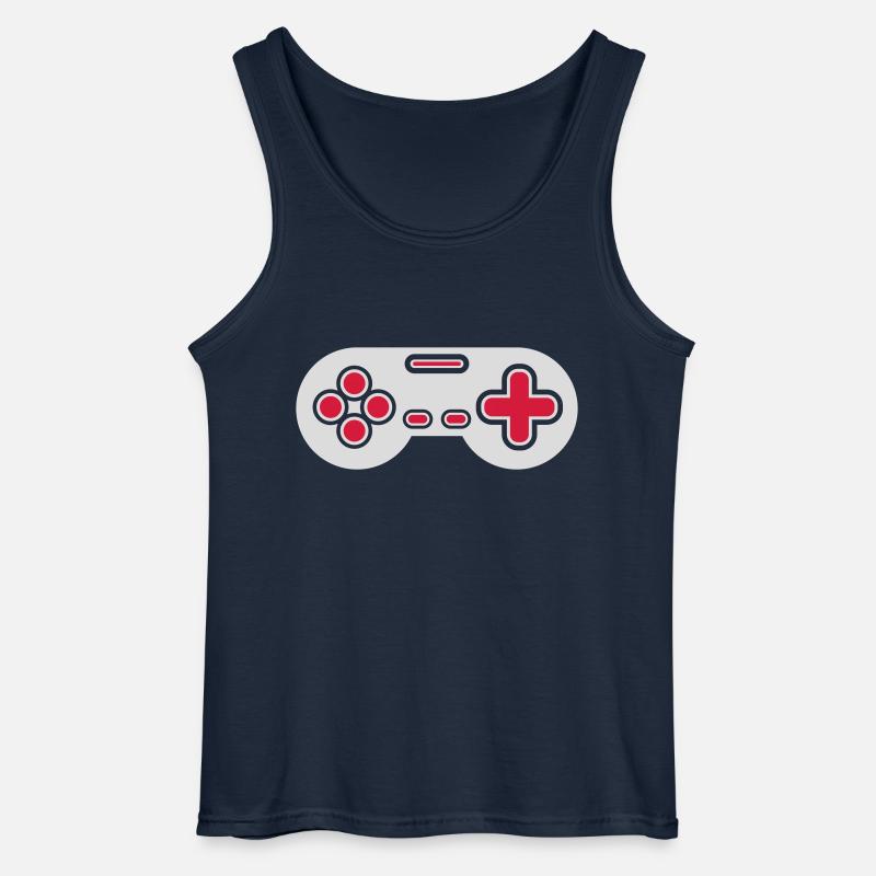 Design Retro Gamer Controller - Gildan Men’s Tank Top - navy