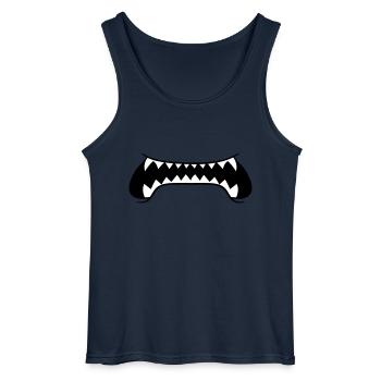 scharfe zaehne grosser mund fressen gefaehrlich bo - Gildan Männer Tank Top - Navy - Vorne - AI Model Male 185 dark (185cm)