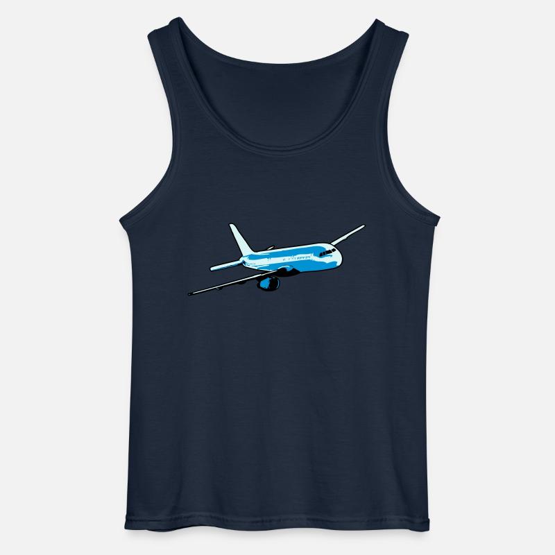 Flugzeug passagierflugzeug fliegen - Gildan Männer Tank Top - Navy