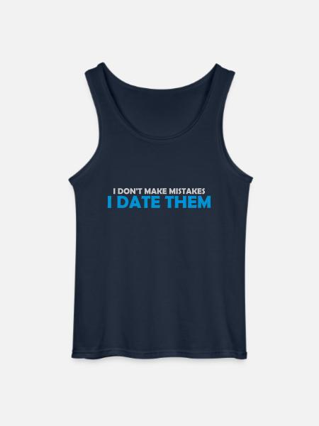 Date Mistakes Quote Logo - Gildan Men’s Tank Top - navy