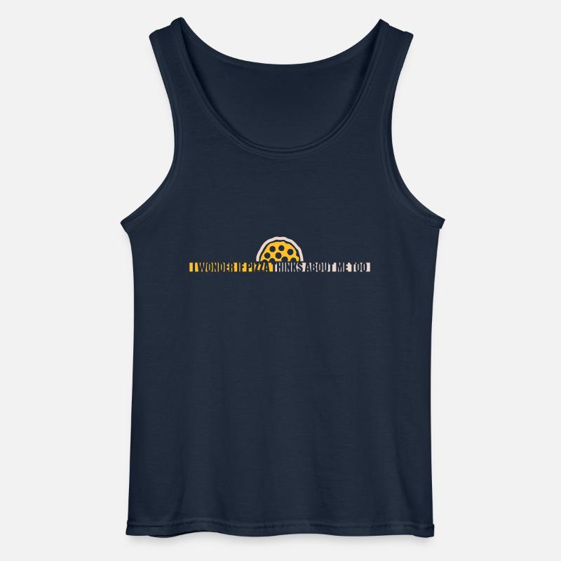 pizza thinks about me - Gildan Männer Tank Top - Navy